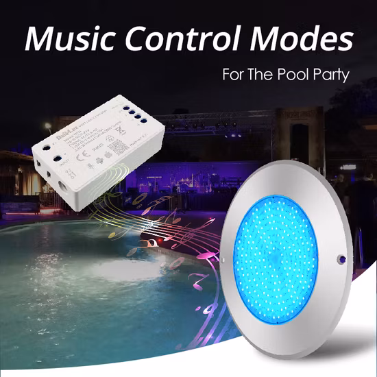 Hoook patenteado luz de controle wifi para nicho de piscina substituir ip68 ss316 resina de aço inoxidável preenchido 18w luzes led subaquáticas