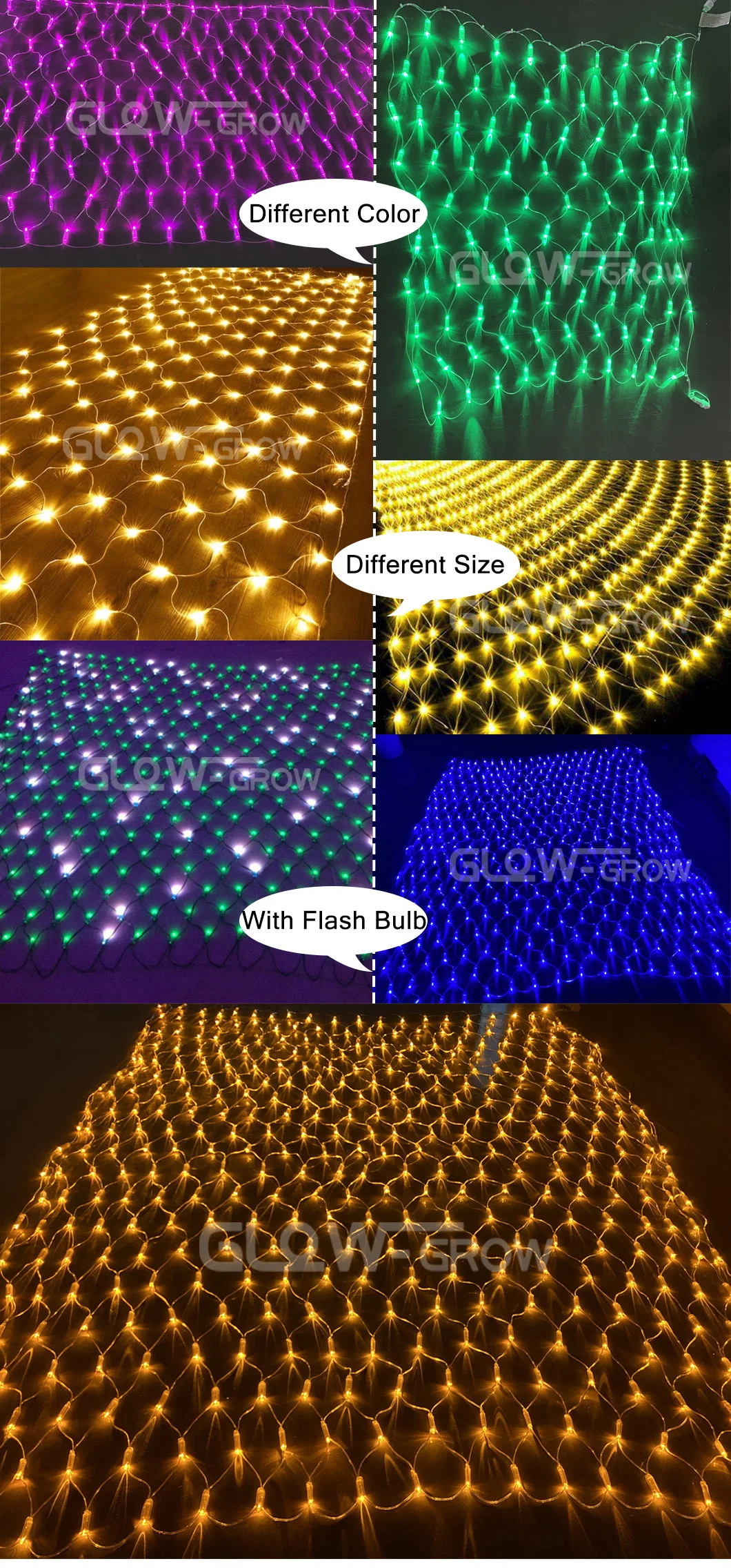 LED Net Light Mesh Light Christmas String Light for Outdoor Palm Tree Wedding Home Xmas Navidad Holiday Event Commercial Landscape Decoration