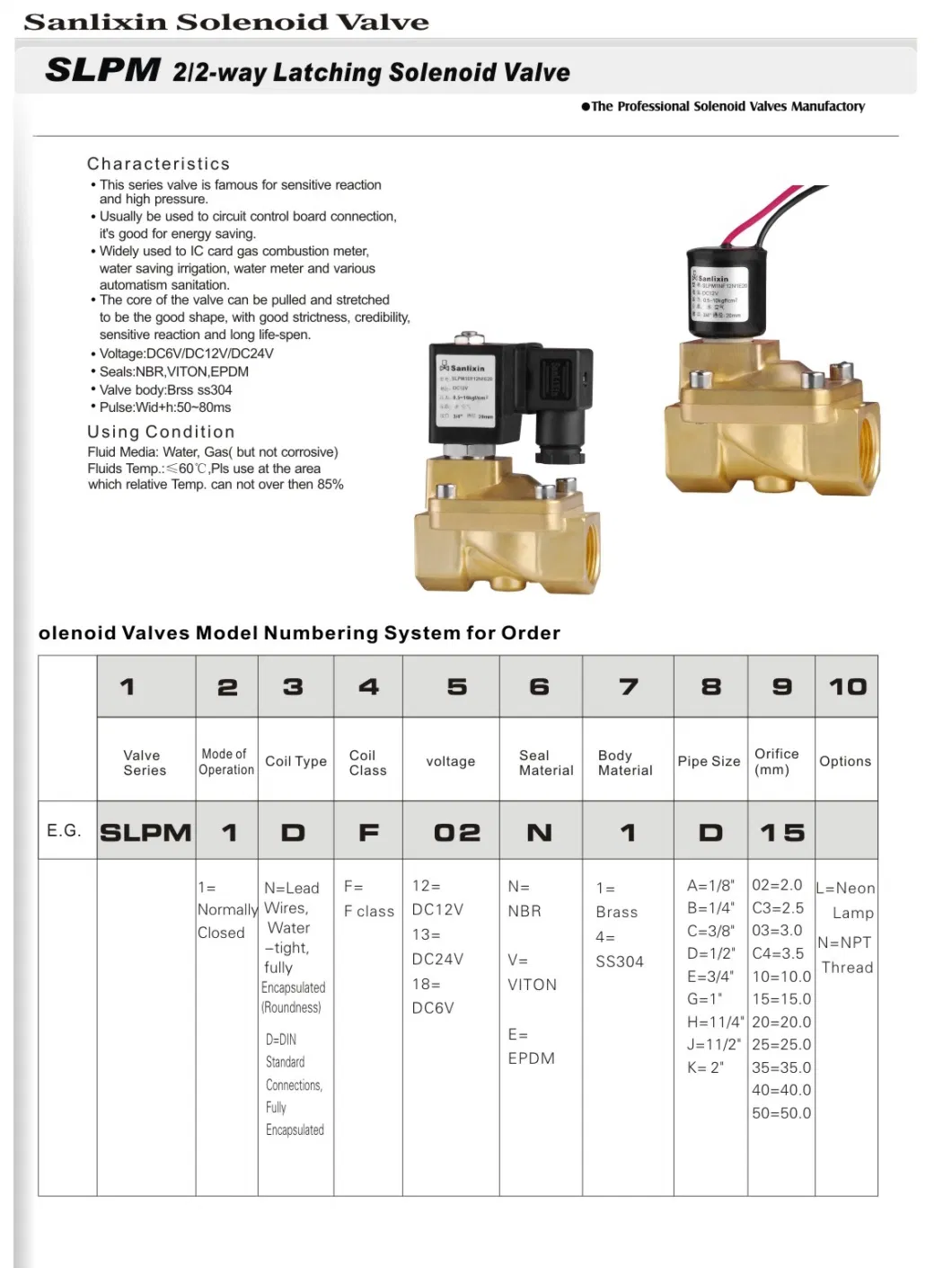 Air Water 2 Way Brass Pilot Solenoid Valve -- Magnetic Pulse