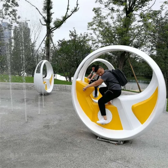 Pedal de parque de tamanho personalizado, fonte de bicicleta elétrica, ponto panorâmico, equipamento sem energia para equitação, spray de água para venda